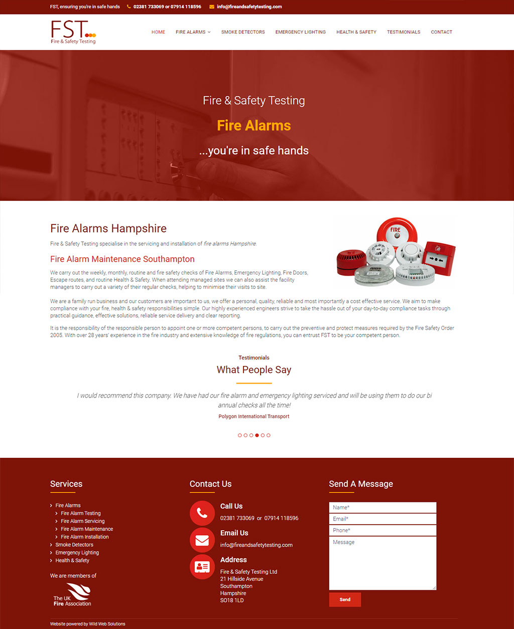 Fire Safety website design